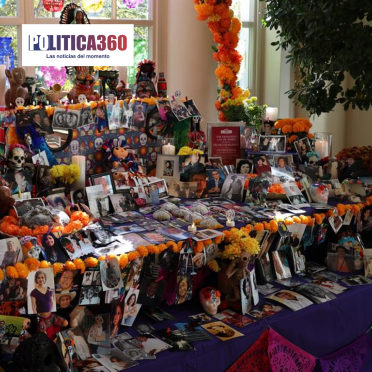 Día de Muertos, ofrenda tradicional, Casa Blanca, homenaje a difuntos, cultura mexicana, celebración en EE.UU., festividad mexicana, respeto cultural, tradiciones mexicanas, comunidad latina